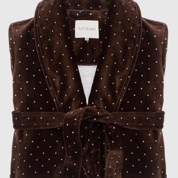 JUSTKASS Brown Polkadot folded robe
